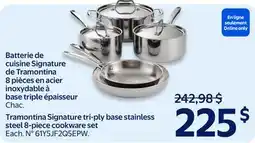 Walmart Tramontina Signature tri-ply base stainless steel 8-niece cookware set offer