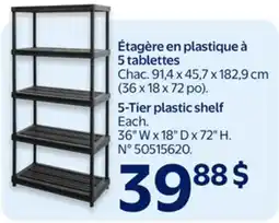 Walmart 5-Tier plastic shelf offer