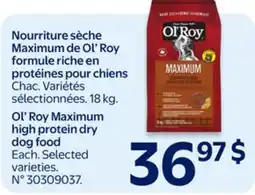 Walmart Ol' Roy Maximum high protein dry dog food offer