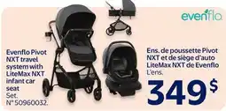 Walmart Evenflo Pivot NXT travel system with LiteMax NXT infant car seat offer