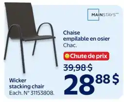 Walmart Mainstays Wicker stacking chair offer