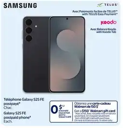 Walmart Samsung Galaxy S25 FE postpaid phone offer