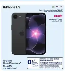 Walmart iPhone 17e postpaid phone‡ offer