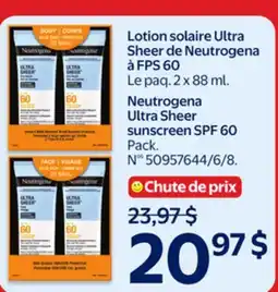 Walmart Neutrogena Ultra Sheer sunscreen SPF 60 offer