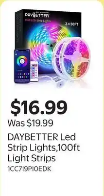 Walmart DAYBETTER Led Strip Lights,100ft Light Strips offer