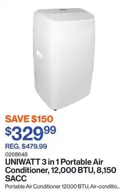 Patrick Morin 3 in 1 Portable Air Conditioner, 12,000 BTU, 8,150 SACC offer