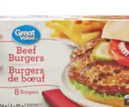 Walmart Great Value beef or chicken burgers or fully cooked burgers offer