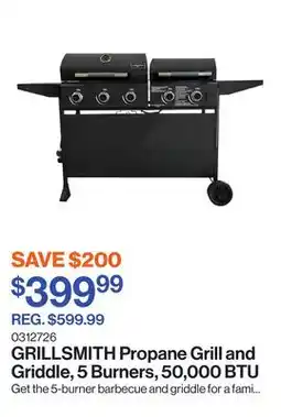 Patrick Morin Propane Grill and Griddle, 5 Burners, 50,000 BTU offer