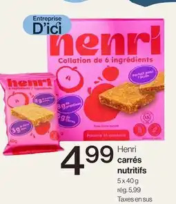 Avril Henri carrés nutritifs offer