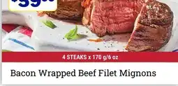 M & M Food Market Bacon Wrapped Beef Filet Mignons offer