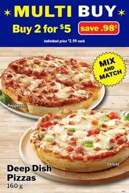 M & M Food Market Deep Dish Pizzas offer