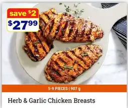 M & M Food Market Herb & Garlic Chicken Breasts offer