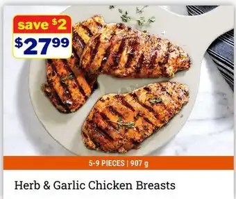 M & M Food Market Herb & Garlic Chicken Breasts offer