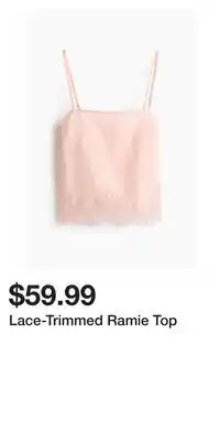 H&M Lace-Trimmed Ramie Top offer