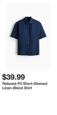 H&M Relaxed-Fit Short-Sleeved Linen-Blend Shirt offer