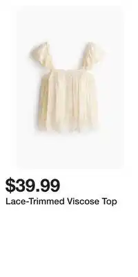 H&M Lace-Trimmed Viscose Top offer