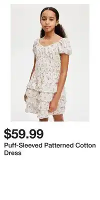 H&M Puff-Sleeved Patterned Cotton Dress offer