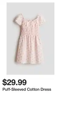 H&M Puff-Sleeved Cotton Dress offer