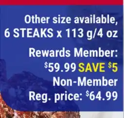 M & M Food Market 6 STEAKS x 113 g/4 oz offer