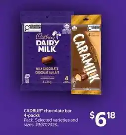 Walmart CADBURY chocolate bar 4-packs offer