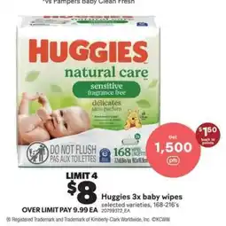 Real Canadian Superstore Huggies 3x Baby Wipes offer