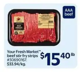 Walmart Your Fresh Market Beef Stir Fry Strips offer