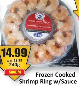 Starsky Frozen Cooked Shrimp Ring w/Sauce offer