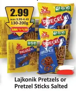 Starsky Lajkonik Pretzels or Pretzel Sticks Salted offer