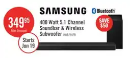 The Brick SAMSUNG B-Series 5.1 Channel Soundbar with Wireless Subwoofer (HW-B750F/ZC) offer