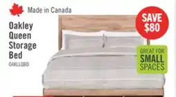 The Brick Oakley Platform Bed with Headboard & Storage Frame, Made in Canada, Natural - Queen Size offer