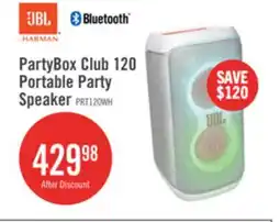 The Brick JBL PartyBox Club 120 160W Light Up Bluetooth Portable Party Speaker (JBLPBCLUB120SWAM) offer