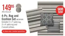 The Brick 4-Pc. Rug and Cushion Set offer