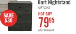 The Brick Hart Bedside 2-Drawer Nightstand, 18.4W x 22.2H, Made in Canada - Grey offer