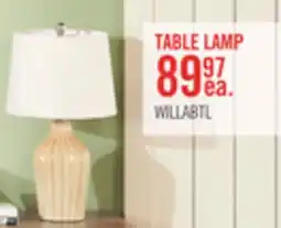The Brick Willa 23 Ceramic Table Lamp with Polished Nickel and Natural Linen Shade - Cuban Sand offer
