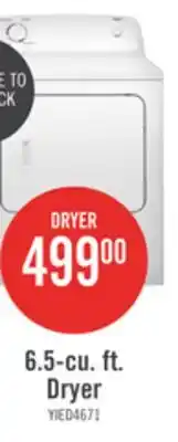 The Brick Inglis 6.5 Cu. Ft. Electric Dryer - White - YIED4671EW offer