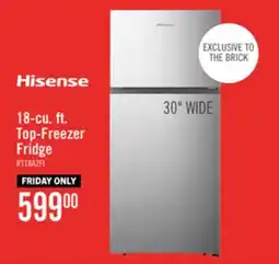 The Brick Hisense 30 18 Cu. Ft. Top-Mount Refrigerator - Stainless Steel - RT18A2FID offer