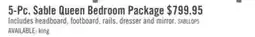 The Brick Sable 5pc Bedroom Set with Bed, Dresser & Mirror, Light Brown - Queen Size offer