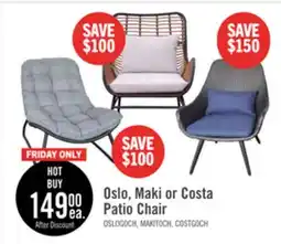 The Brick Oslo Outdoor Patio Lounger Chair - Hand-Woven Resin Wicker & Metal, UV & Weather Resistant - Grey offer