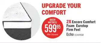 The Brick Springwall Encore Echo Eurotop Firm Queen Mattress offer