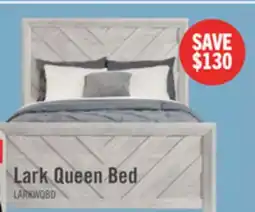 The Brick Lark Panel Bed with Headboard & Frame, Chevron Pattern, Rustic White - Queen Size offer