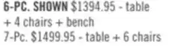 The Brick Plum 6pc Dining Set with Table, Bench & 4 Chairs, Wood, Live-Edge Look, 70.75W- Nutmeg Brown offer