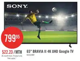 The Brick SONY 65 Bravia 2 LCD 4K UHD Smart Google TV (K65S20M2) - 2025 Model offer