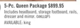 The Brick Oakley 5pc Bedroom Set with Storage Bed, Dresser & Mirror, Made in Canada, Natural - Queen Size offer