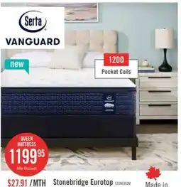 The Brick Serta Vanguard Stonebridge Eurotop Medium Queen Mattress offer