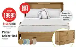 The Brick Parker Cabinet Bed with Memory Foam Mattress, Brown - Queen Size offer