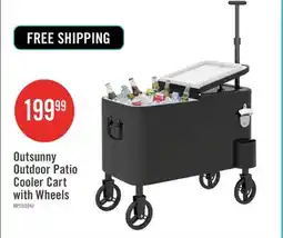 The Brick Outsunny Outdoor Patio Cooler Cart, Rolling Ice Chest with Wheels, Black offer