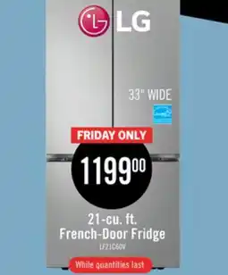 The Brick LG 33 21 Cu. Ft. French 3-Door Refrigerator – Prime Silver - LF21C6000V offer