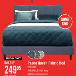 The Brick Paseo Upholstered Platform Bed in Navy Fabric - Queen Size offer