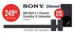 The Brick SONY 600 Watt 5.1 Channel Soundbar & Subwoofer offer