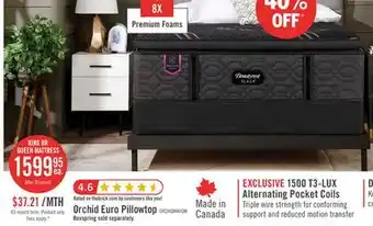 The Brick Beautyrest Black Signature Orchid Euro Pillowtop King Mattress offer